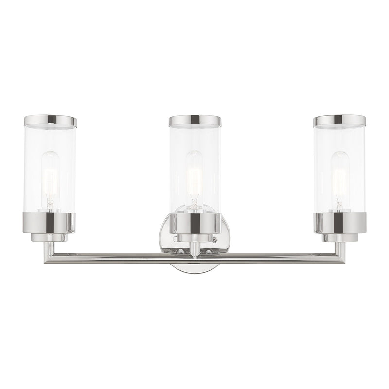 Hillcrest 3-Light Bath Vanity Light in Polished Chrome