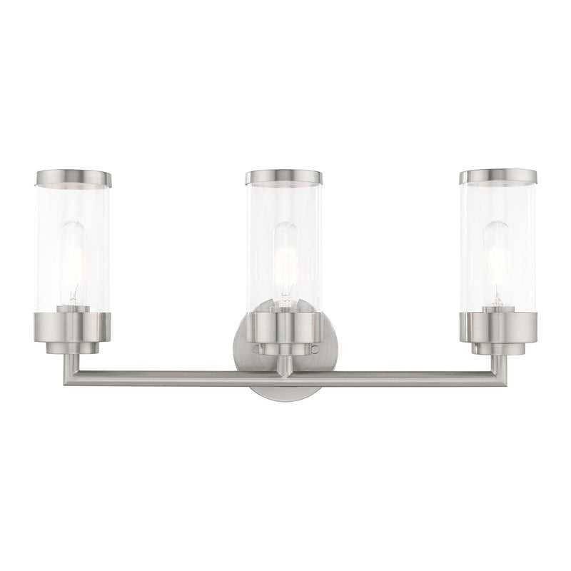 Hillcrest 3-Light Bath Vanity Light in Brushed Nickel