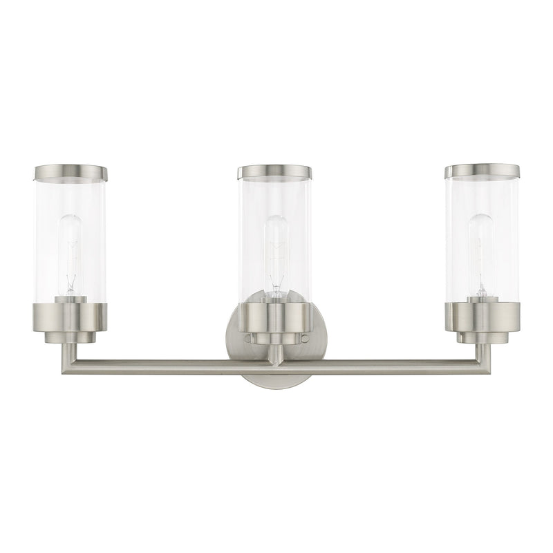 Hillcrest 3-Light Bath Vanity Light in Brushed Nickel