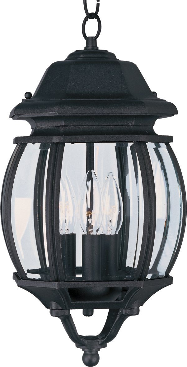 Crown Hill 3 Light Outdoor Hanging Lantern in Black