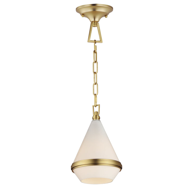 Giza 1 Light Mini Pendant in Satin Brass