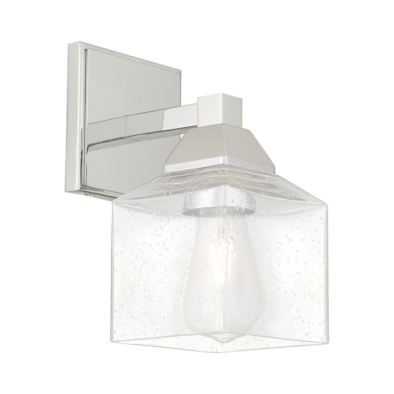 Aragon Wall Sconce with Clear Seeded Glass in Polished Chrome