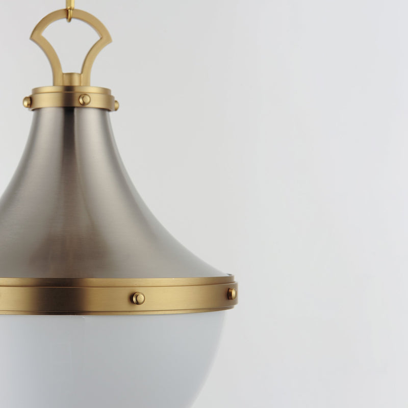 Conrad 12" Pendant in Satin Nickel / Satin Brass