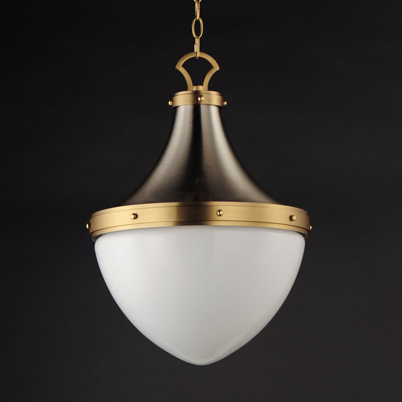 Conrad 15" Pendant in Satin Nickel / Satin Brass