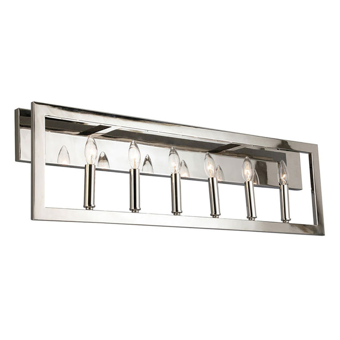 Jordan Six Light Bath Vanity in Satin Nickel