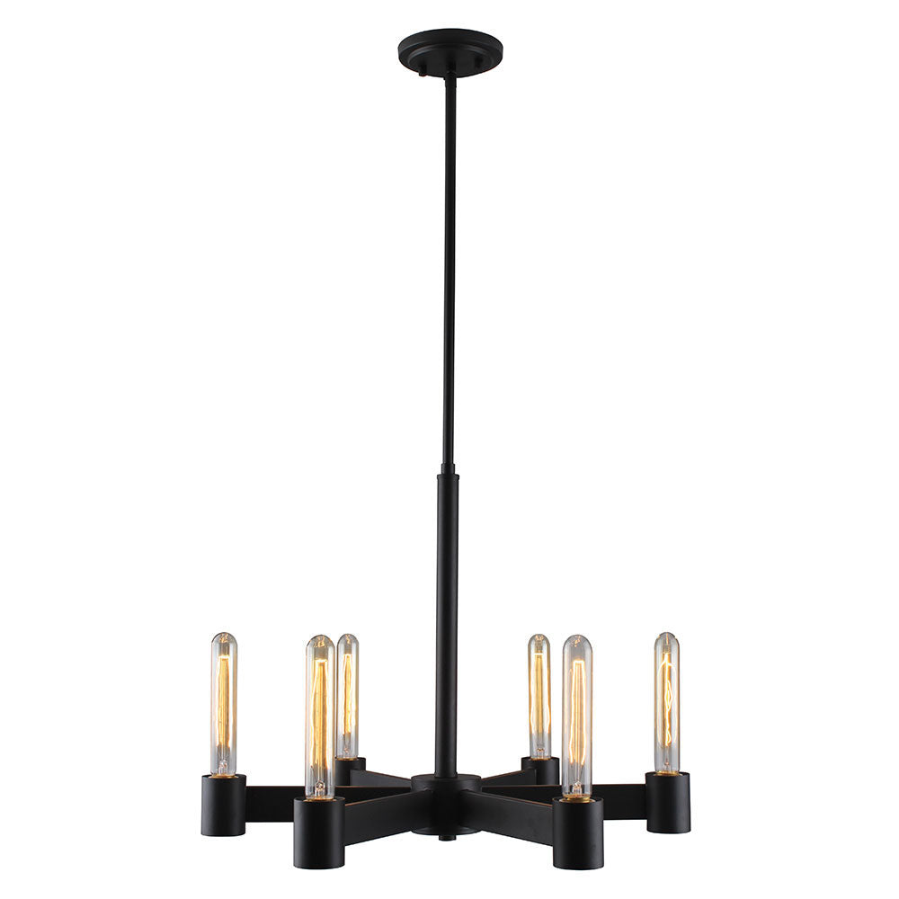 Broyles Six Light Chandelier in Matte Black