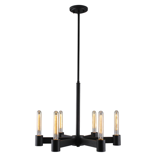 Broyles Six Light Chandelier in Matte Black