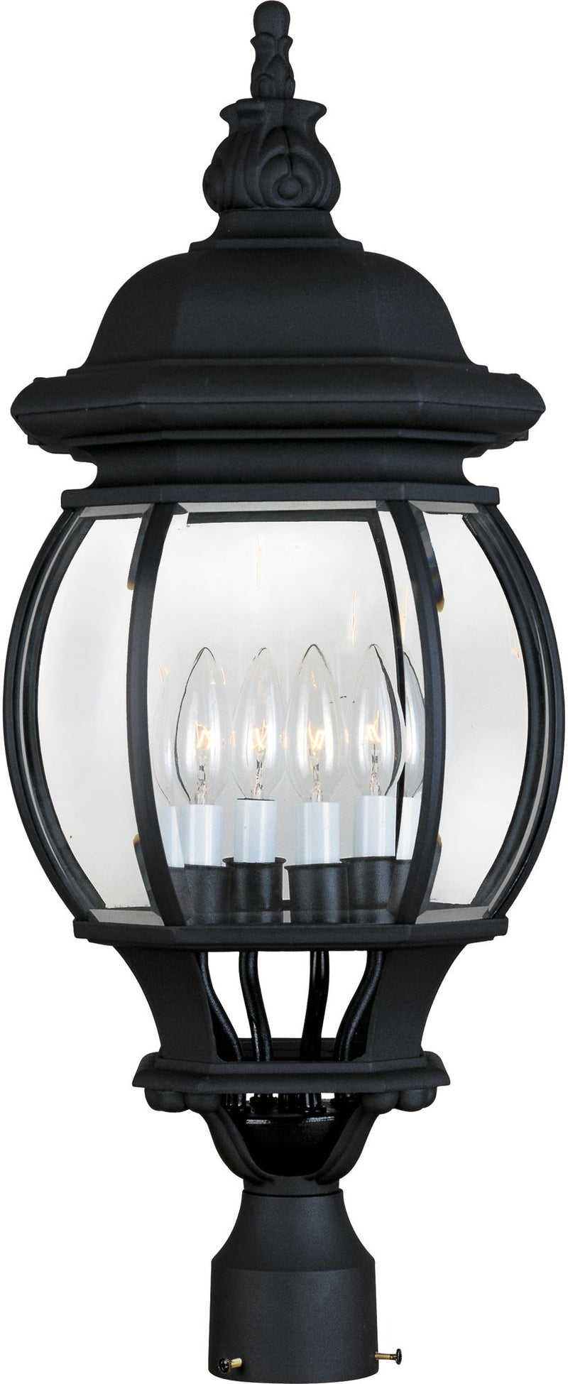Crown Hill 4 Light Outdoor Post Lantern in Black