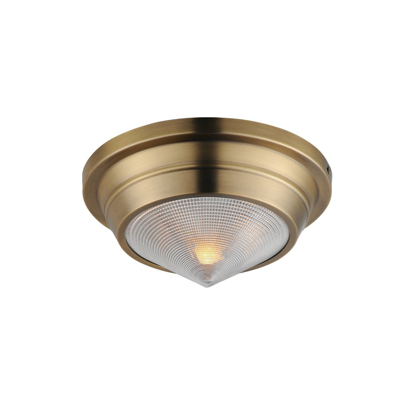 Hargreaves 1 Light Flush Mount in Natural Aged Brass