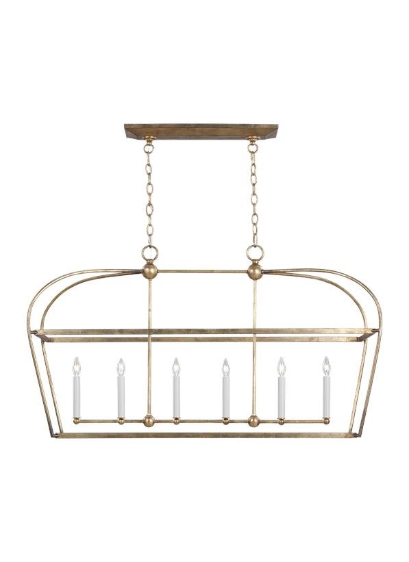 Stonington 6-Light Linear Pendant in Antique Gild