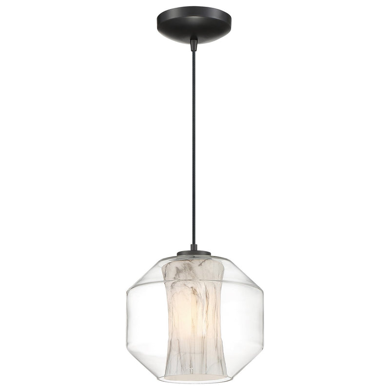 Clarity 9.5" LED Mini Pendant in Black