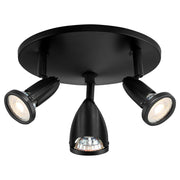 Cobra 3-Light LED Semi-Flush Mount in Black
