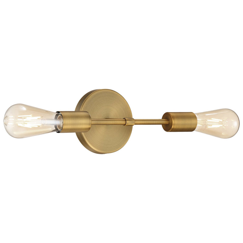 Iconic 2-Light LED Bath Vanity Light in Antique Brushed Brass