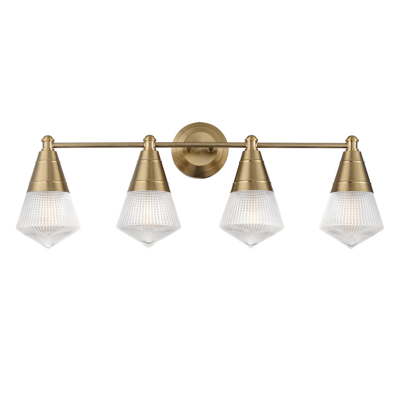 Hargreaves 4 Light Bath Vanity Light in Natural Aged Brass