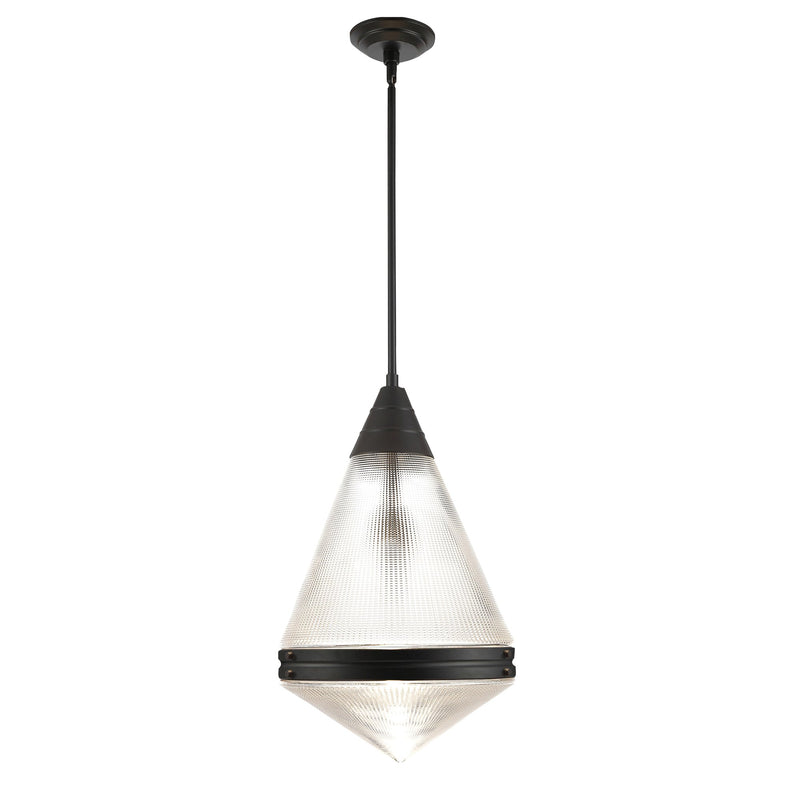 Hargreaves 1 Light Glass Shade Pendant in Black