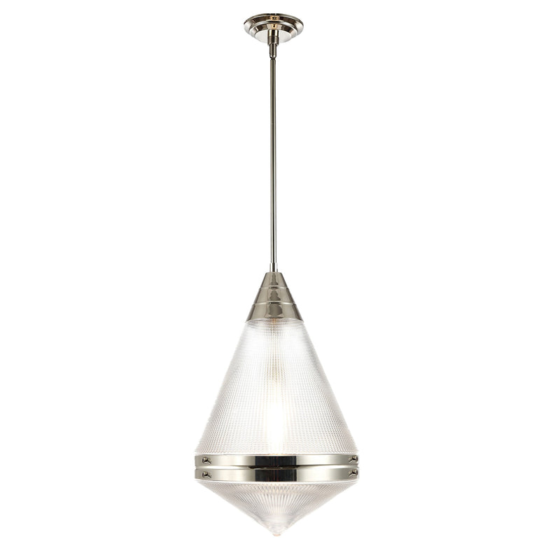 Hargreaves 1 Light Glass Shade Pendant in Polished Nickel