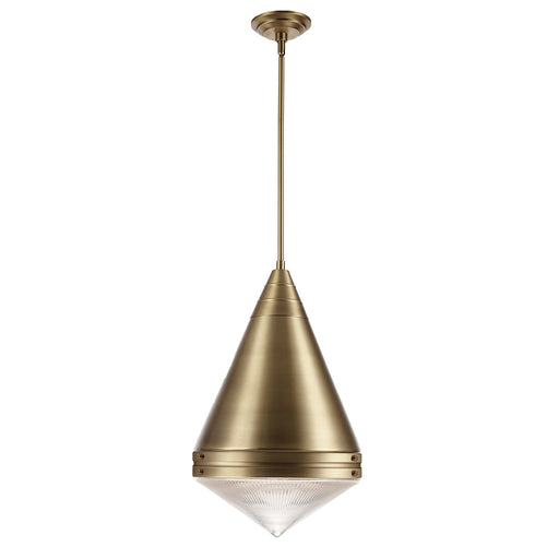 Hargreaves 1 Light Metal Shade Pendant in Natural Aged Brass