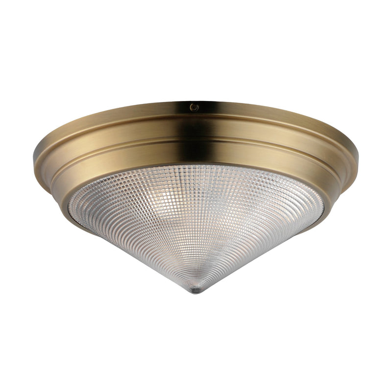 Hargreaves 3 Light Flush Mount in Natural Aged Brass