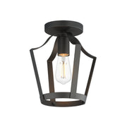 Arden 1 Light Semi-Flush Mount in Black