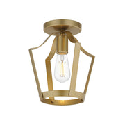 Arden 1 Light Semi-Flush Mount in Natural Aged Brass