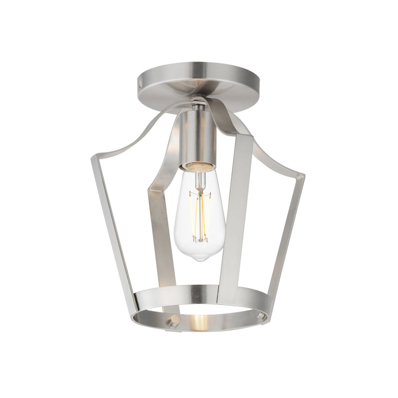 Arden 1 Light Semi-Flush Mount in Satin Nickel