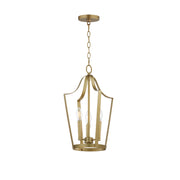Arden 3 Light Pendant in Natural Aged Brass