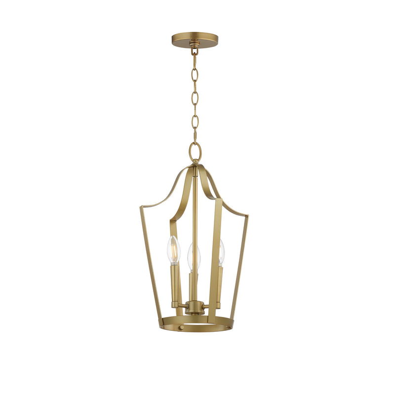 Arden 3 Light Pendant in Natural Aged Brass