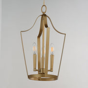 Arden 3 Light Pendant in Natural Aged Brass