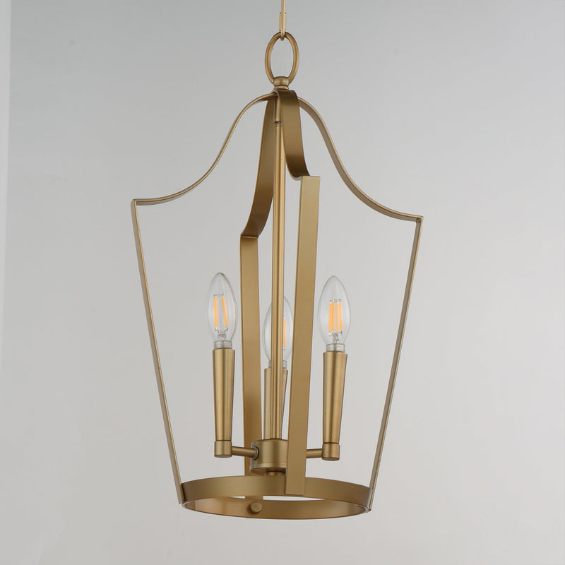 Arden 3 Light Pendant in Natural Aged Brass