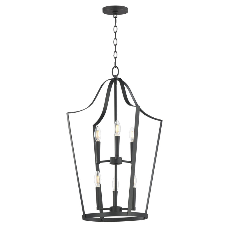 Arden 6 Light Pendant in Black