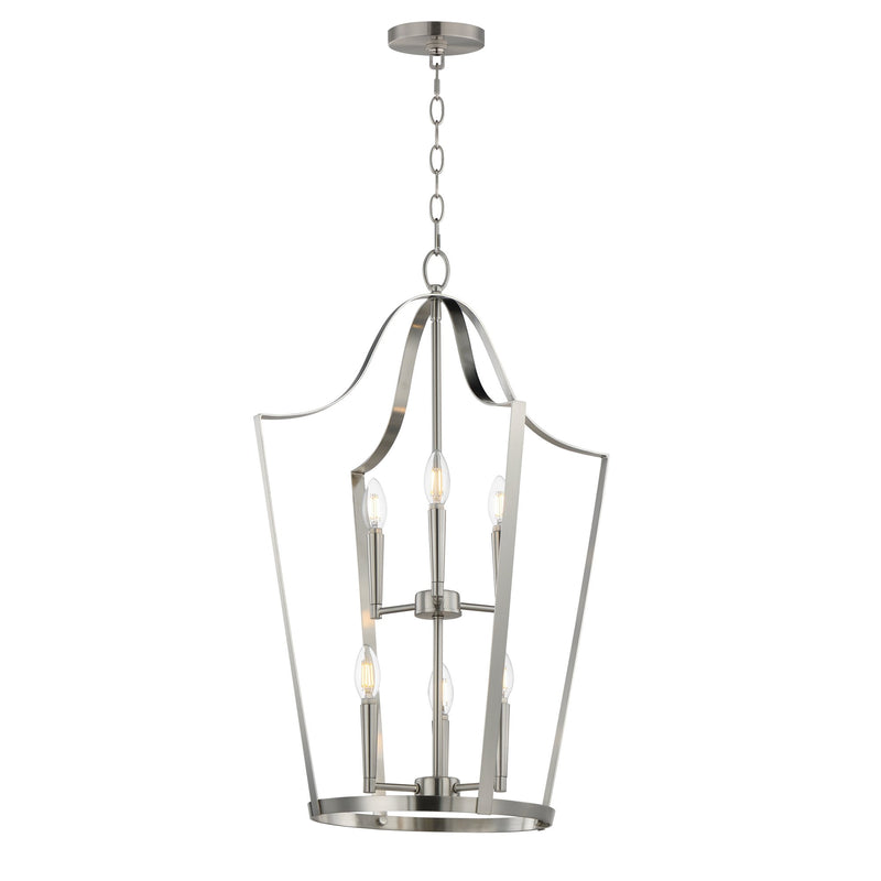 Arden 6 Light Pendant in Satin Nickel