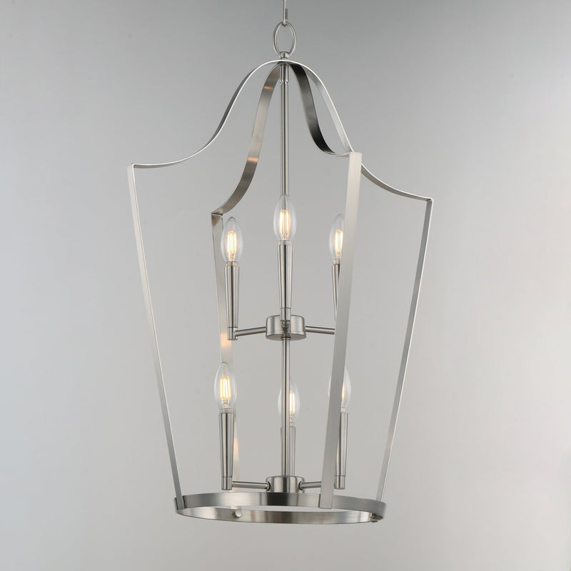 Arden 6 Light Pendant in Satin Nickel
