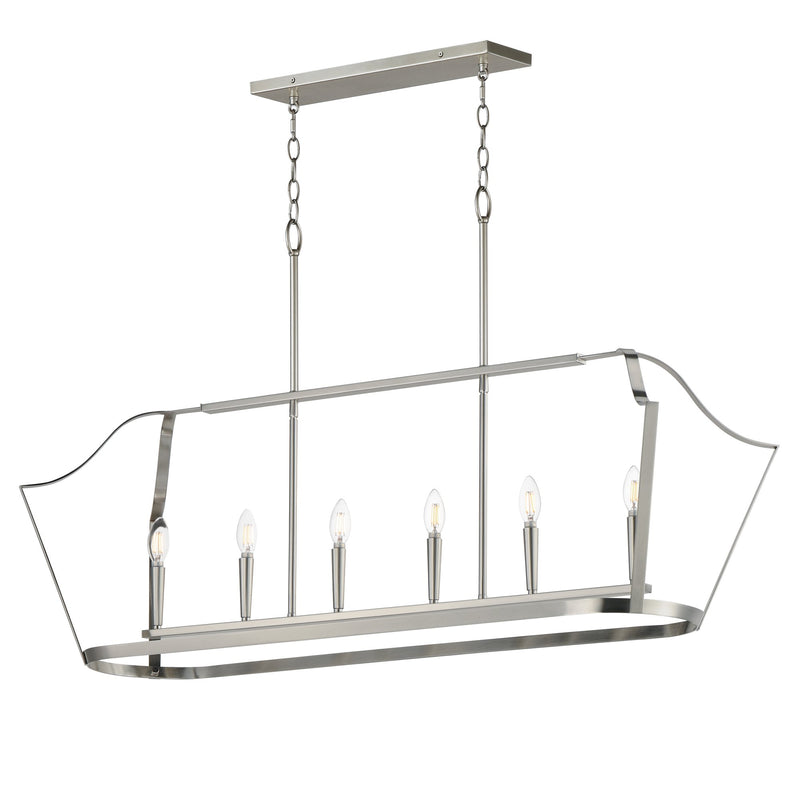 Arden 6 Light Linear Pendant in Satin Nickel