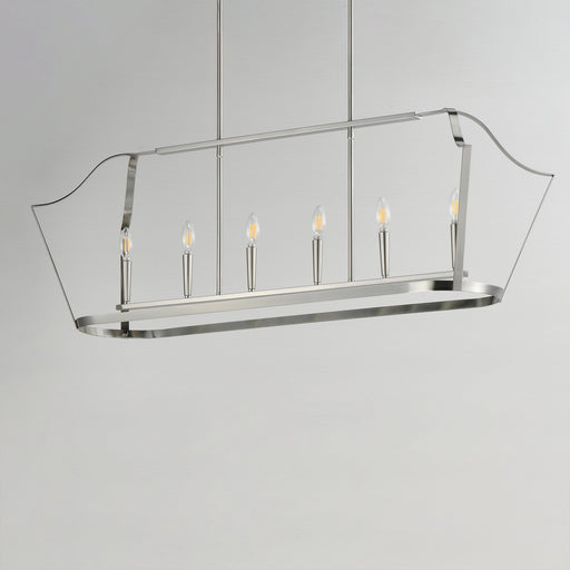 Arden 6 Light Linear Pendant in Satin Nickel