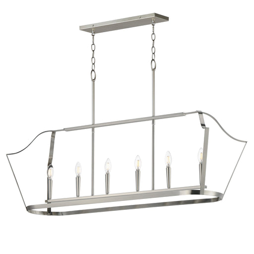 Arden 6 Light Linear Pendant in Satin Nickel