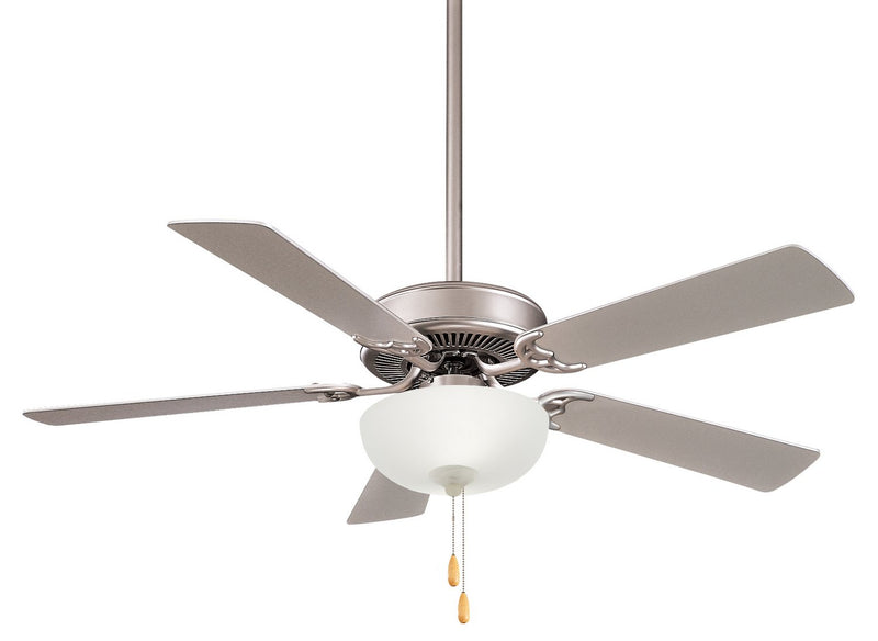 Contractor Uni-Pack 52" Ceiling Fan with 2-Light Kit in Brushed Steel / Silver