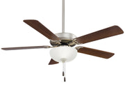 Contractor Uni-Pack 52" Ceiling Fan with 2-Light Kit in Brushed Steel / Dark Walnut