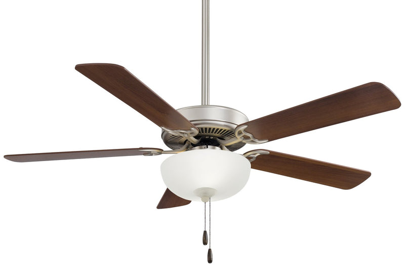 Contractor Uni-Pack 52" Ceiling Fan with 2-Light Kit in Brushed Steel / Dark Walnut