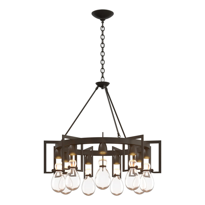 Apothecary 9-Light 34.9" Round Chandelier in Dark Smoke