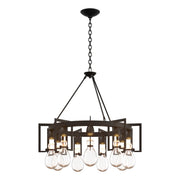 Apothecary 9-Light 34.9" Round Chandelier in Black