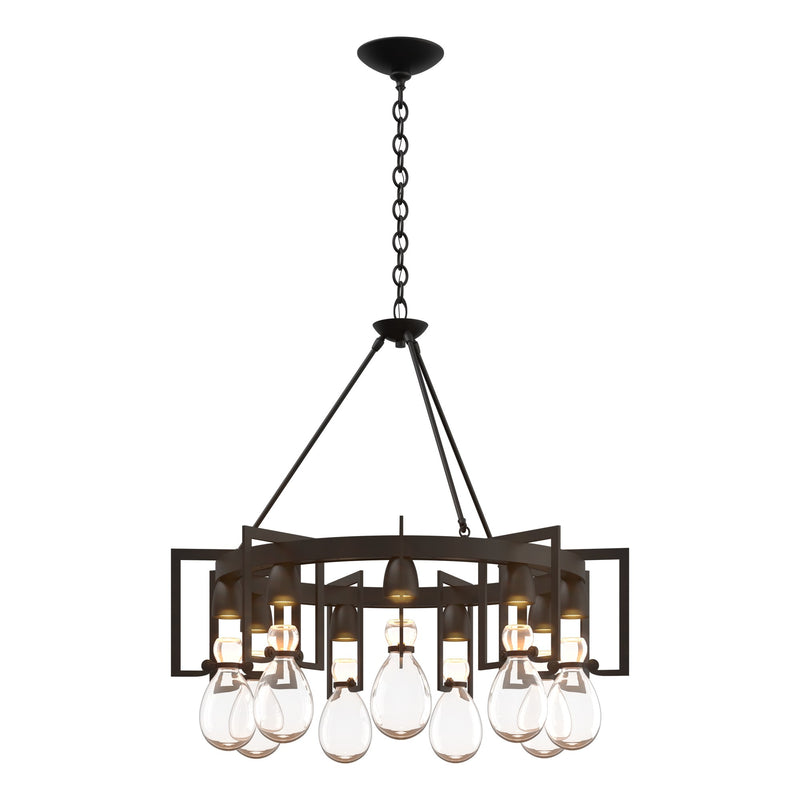 Apothecary 9-Light 34.9" Round Chandelier in Black