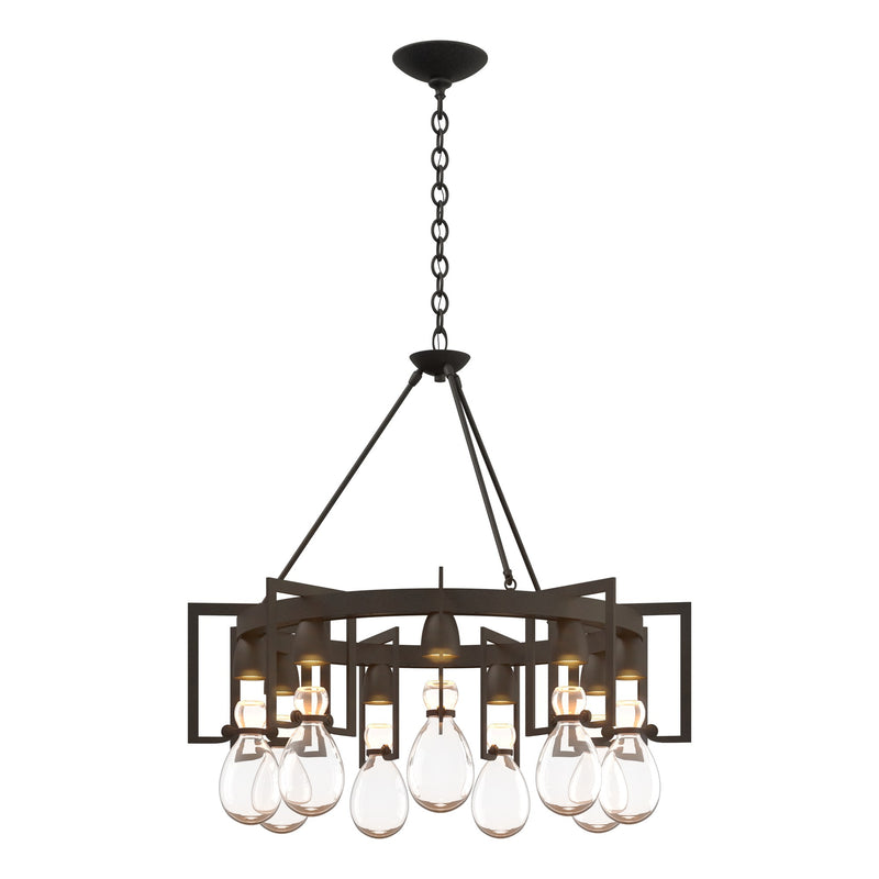 Apothecary 9-Light 34.9" Round Chandelier in Natural Iron