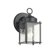 Small Outdoor Wall Lantern with Clear Glass in Black