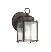 Small Outdoor Wall Lantern with Clear Glass in Olde Bronze