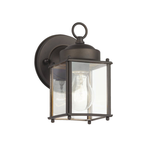 Small Outdoor Wall Lantern with Clear Glass in Olde Bronze