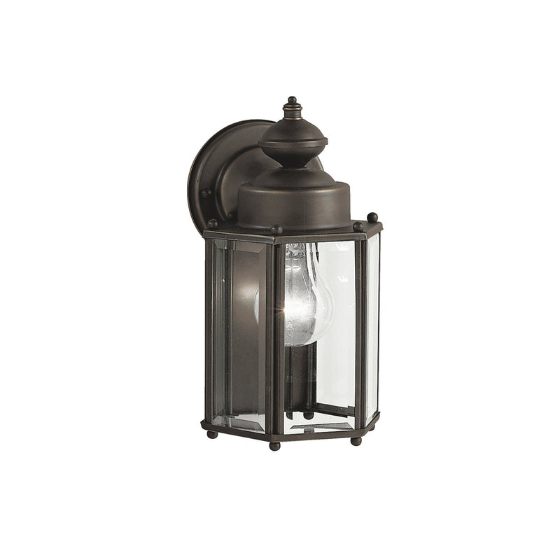 Outdoor Wall Lantern with Beveled Glass in Olde Bronze