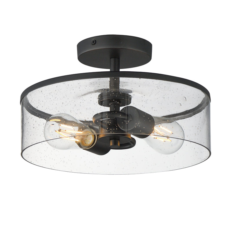Livingston 2 Light Semi-Flush Mount in Black
