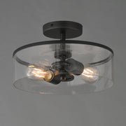 Livingston 2 Light Semi-Flush Mount in Black
