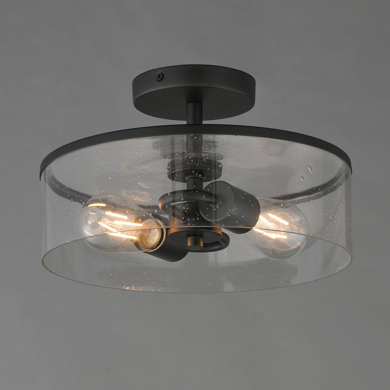 Livingston 2 Light Semi-Flush Mount in Black