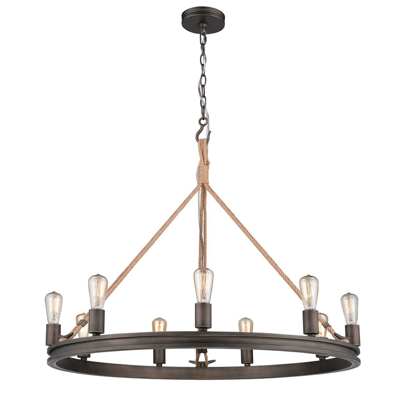Chatham 9-Light Chandelier in Gunmetal Bronze